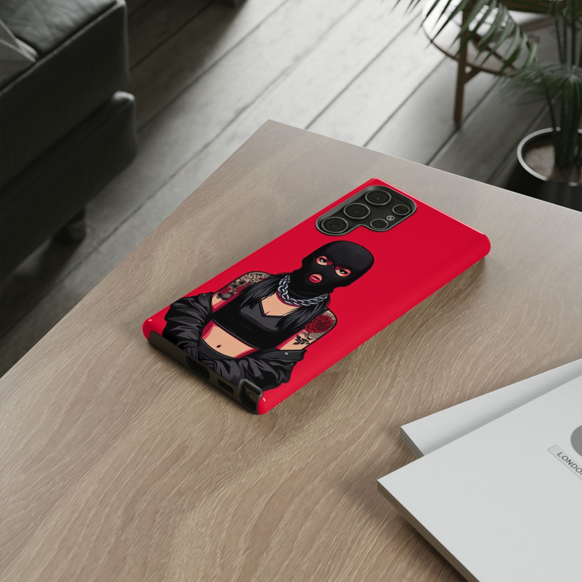Thug Girl Red Design Tough Cases for iPhones, Samsung, and Pixel