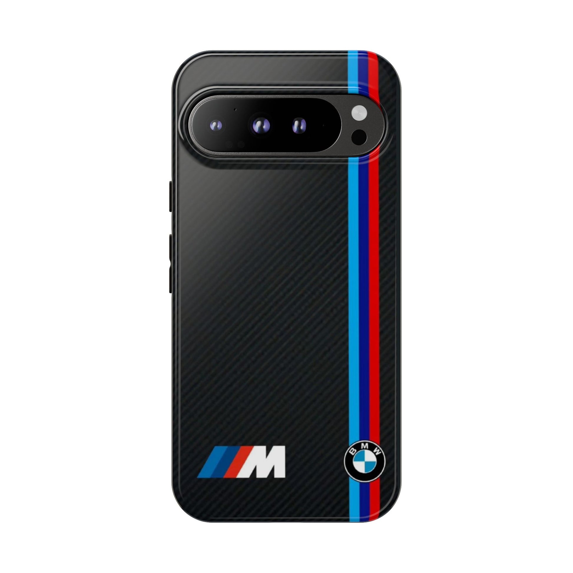 BMW M Stripes Carbon Fiber Design Tough Cases for iPhones, Samsung, and Pixel