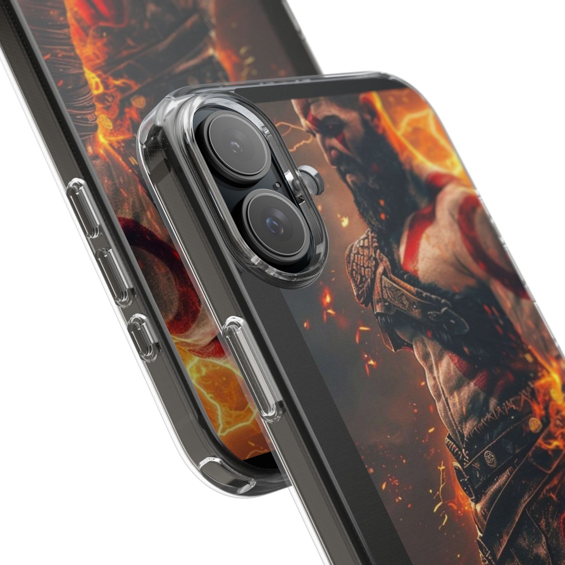 Kratos The God of War Inspired Design Clear Phone Cover