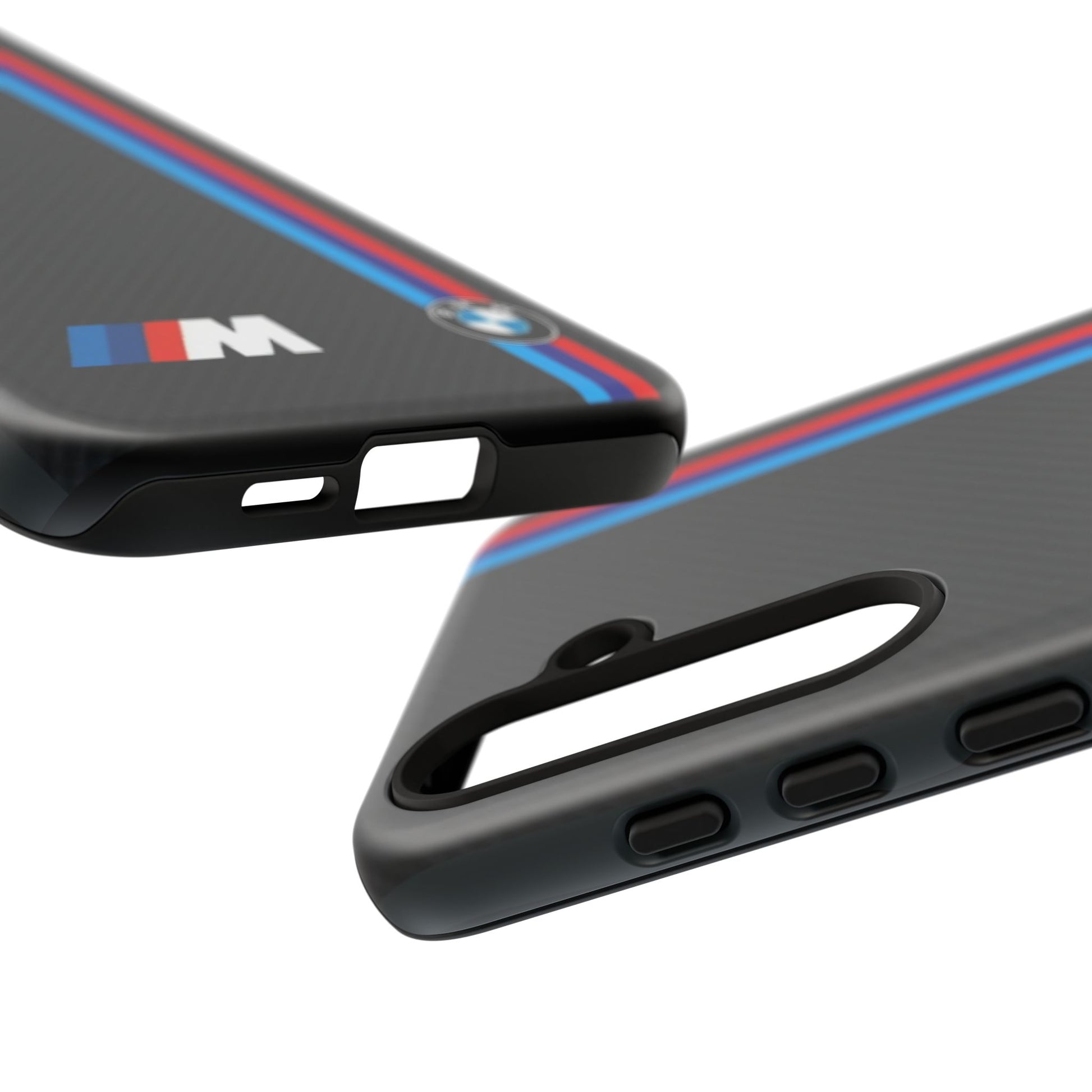 BMW M Stripes Carbon Fiber Design Tough Cases for iPhones, Samsung, and Pixel