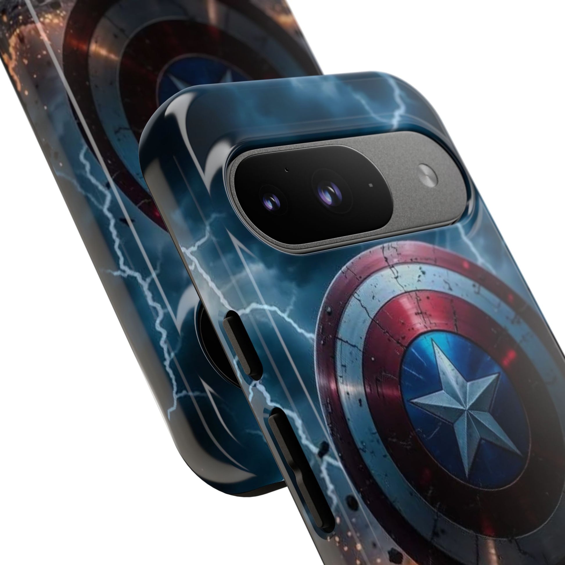 Captain America Shield Tough Cases for iPhones, Samsung, and Pixel