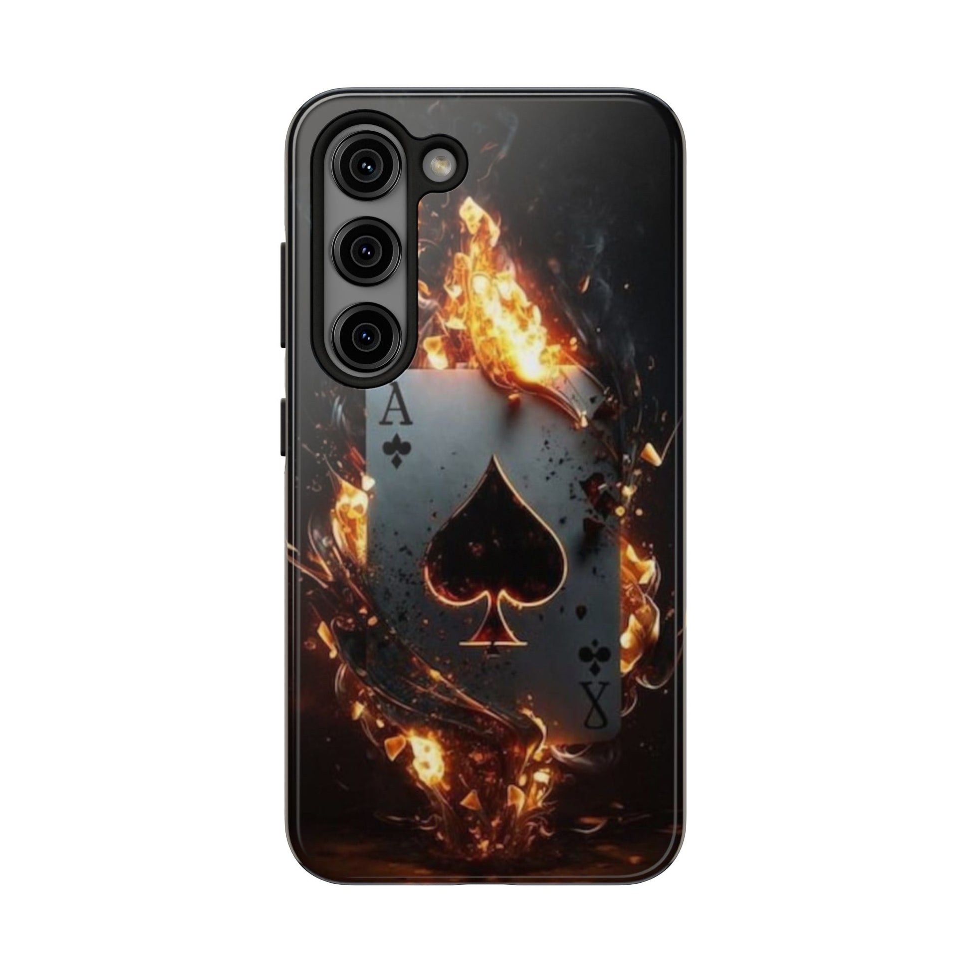 Flaming Ace Card Casino Themed Phone Cases for Iphones & Samsung Phones
