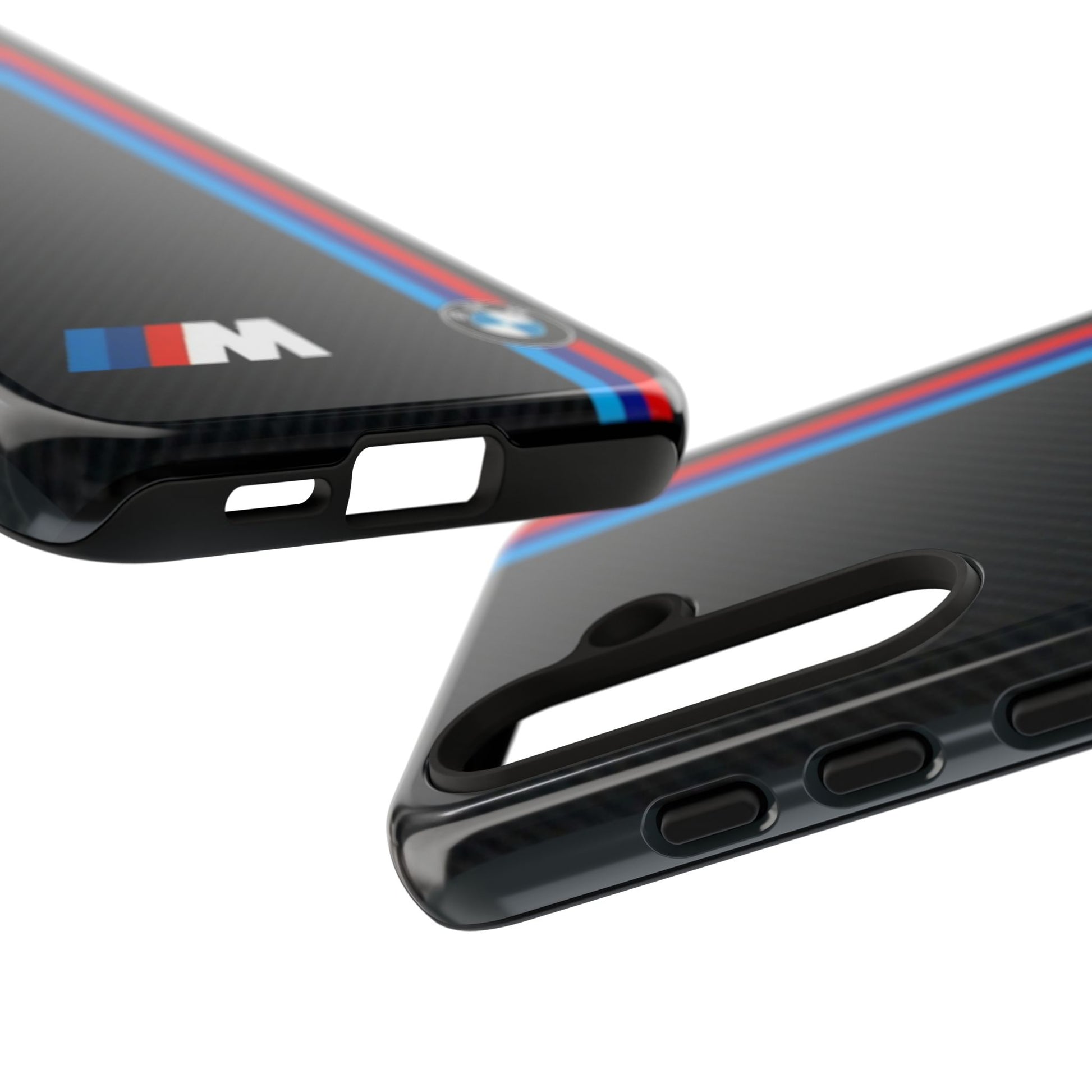 BMW M Stripes Carbon Fiber Design Tough Cases for iPhones, Samsung, and Pixel