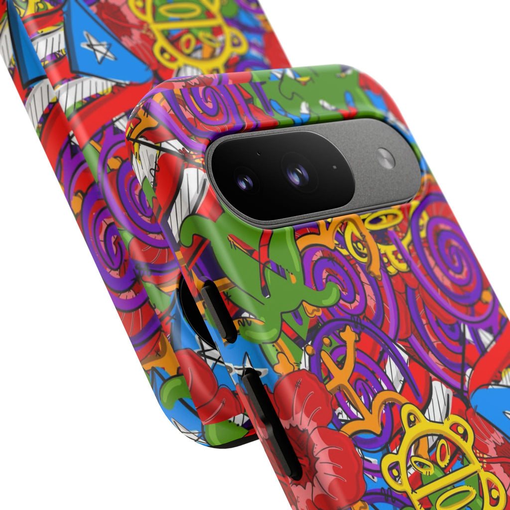 Puerto Rico Taino Tribal Art Tough Cases for iPhones, Samsung, and Pixel
