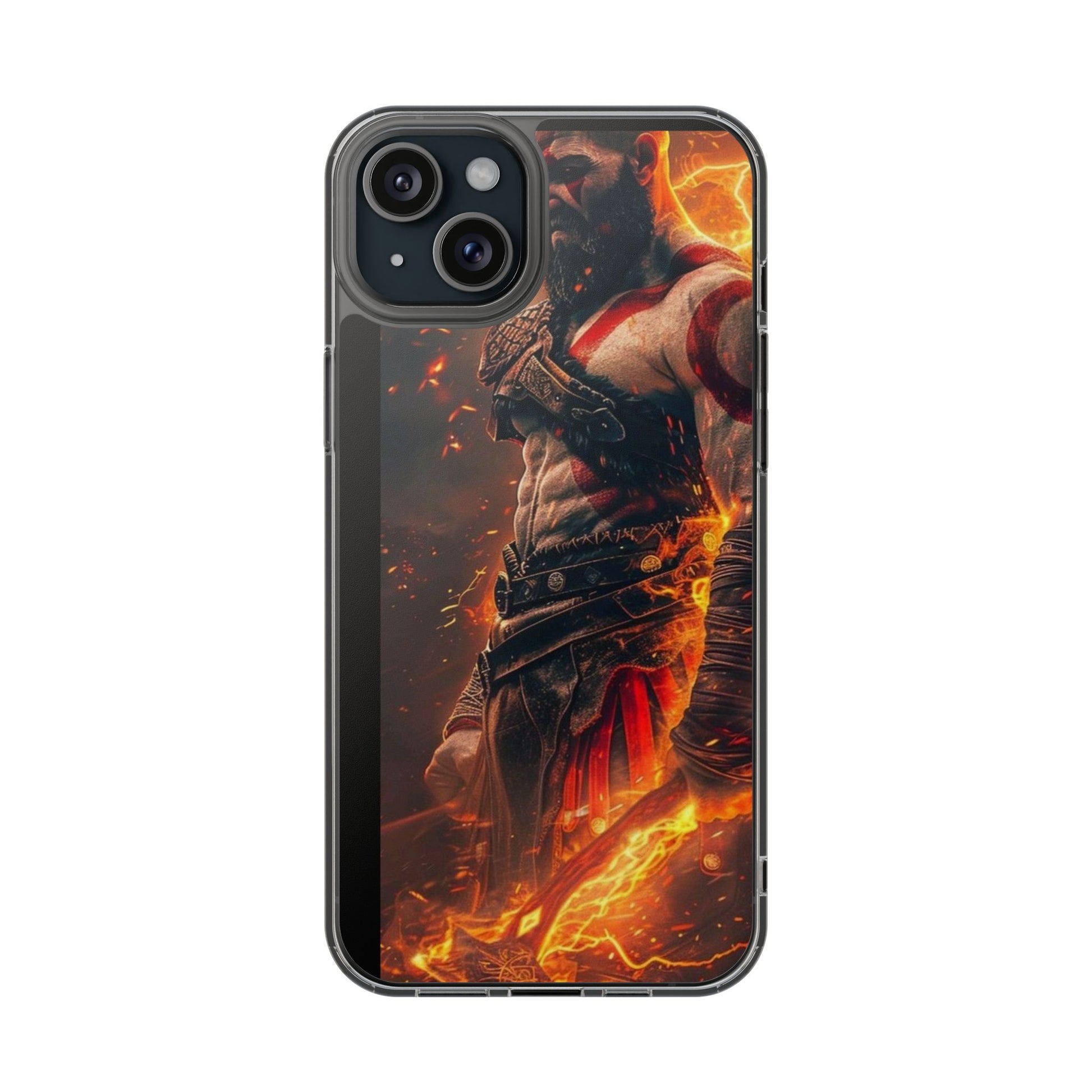 Kratos The God of War Inspired Design Clear Phone Cover