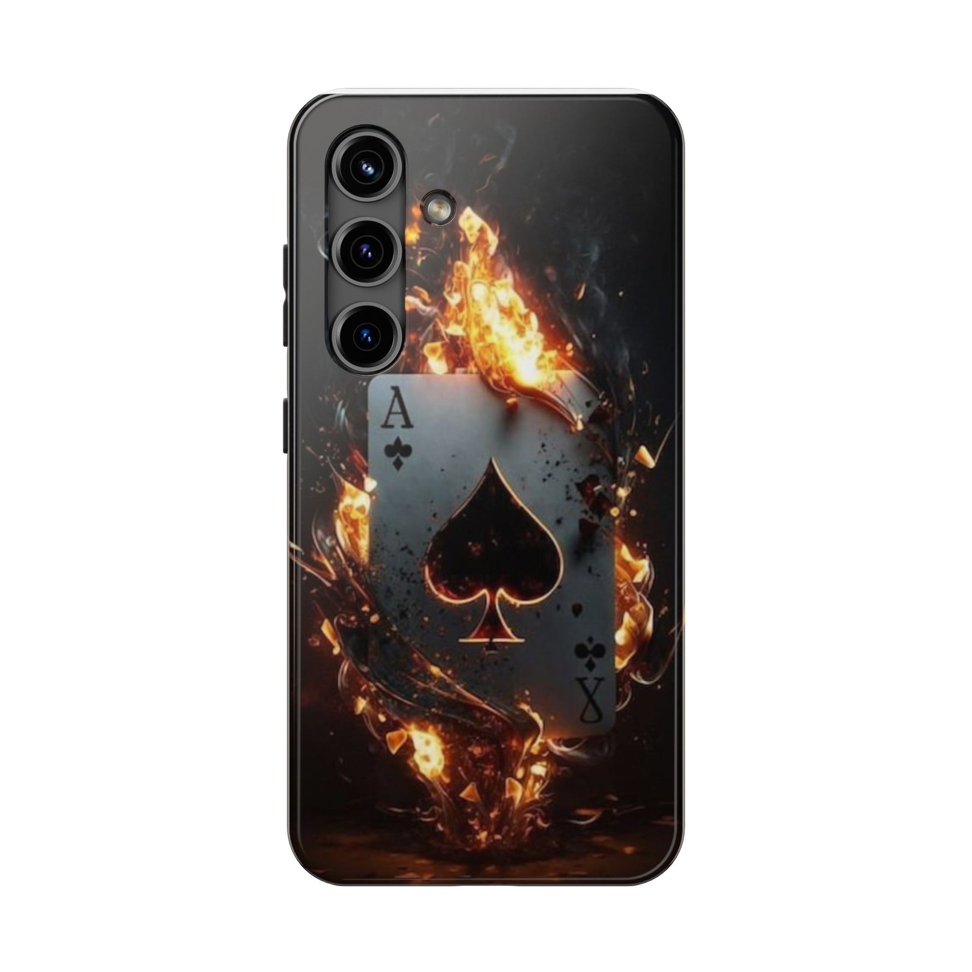 Flaming Ace Card Casino Themed Phone Cases for Iphones & Samsung Phones