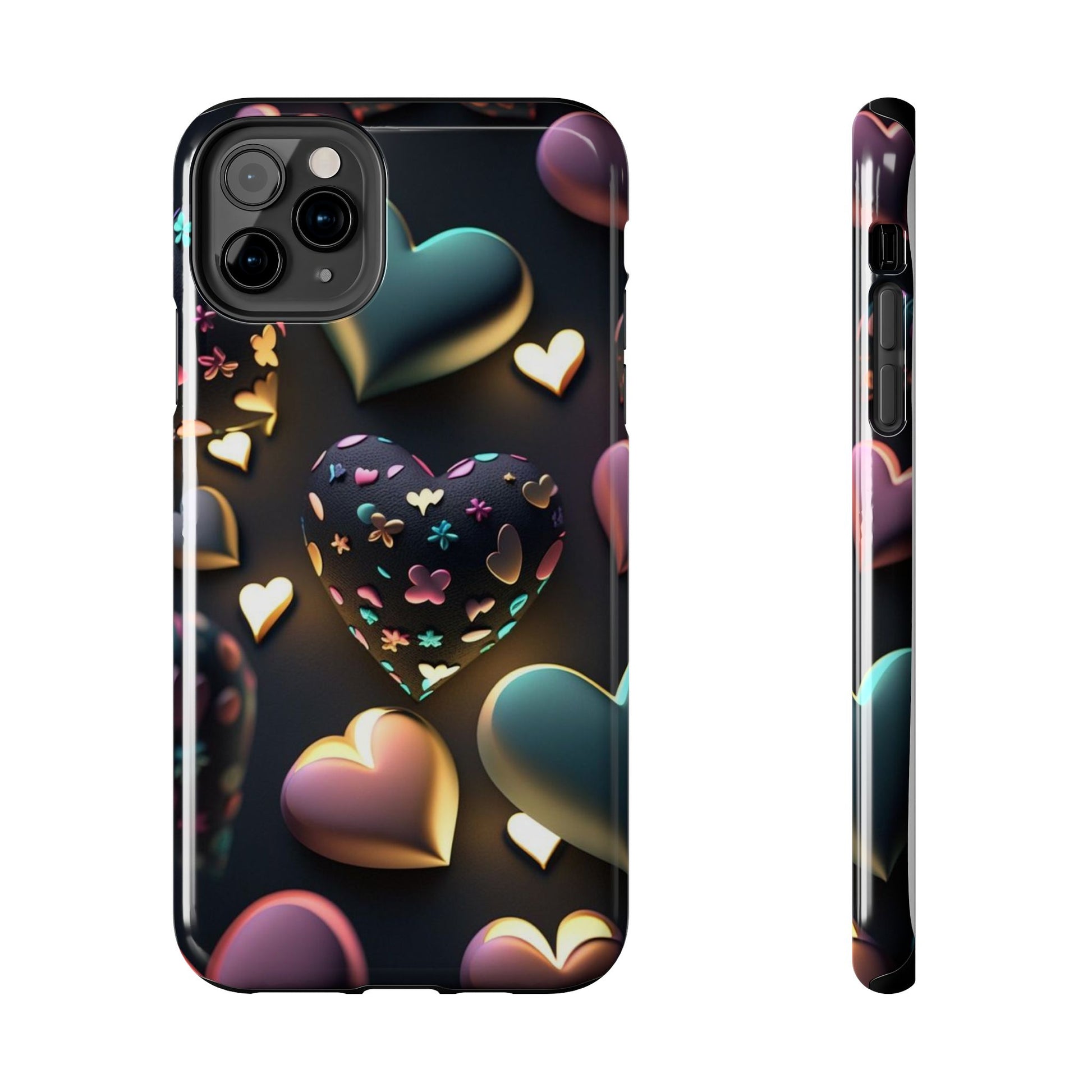 Floating Hearts Themed Tough Phone Cases for Iphones & Samsung Phones