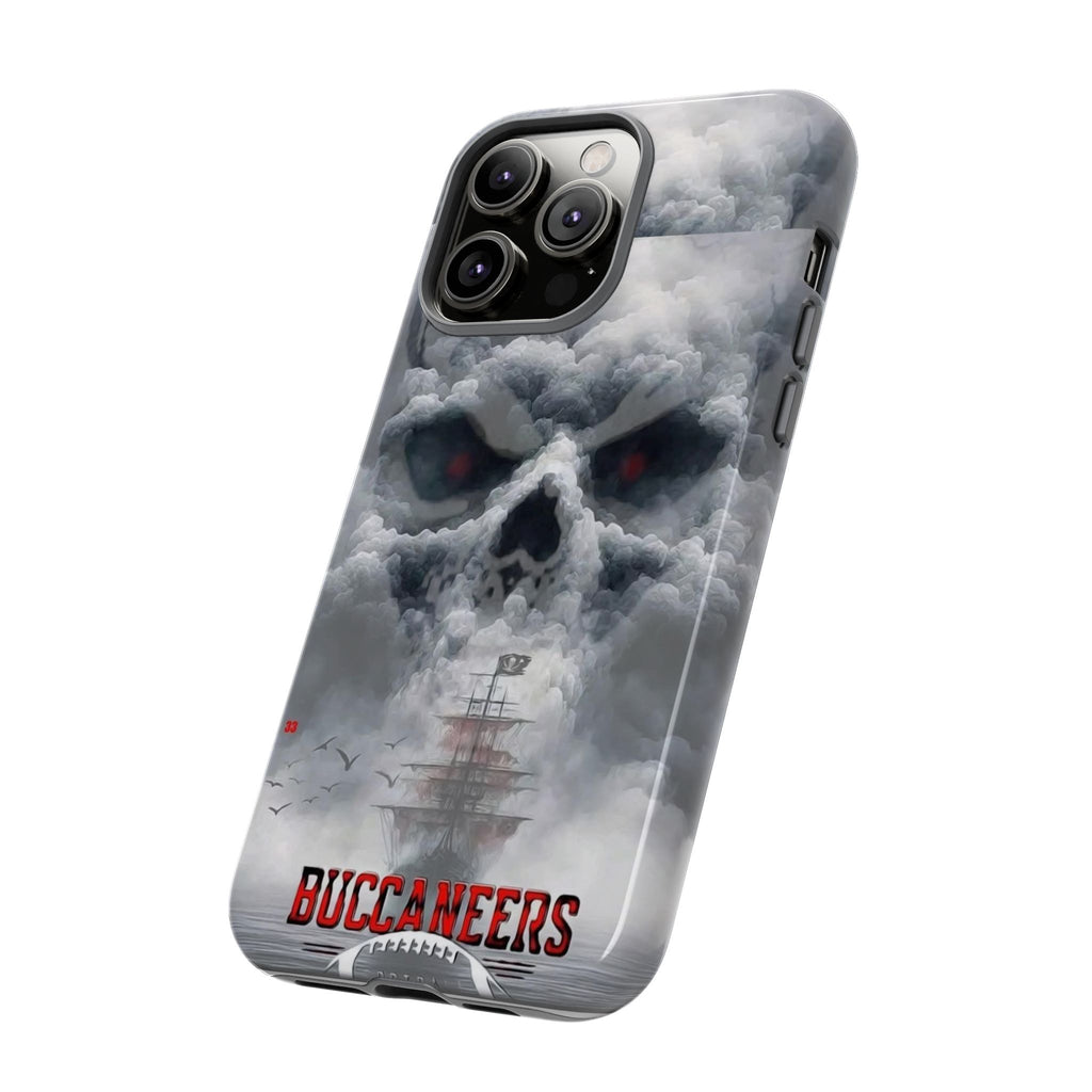 Skull Pirate Ship Football Buccaneers Tough Cases for iPhones, Samsung, and Pixel