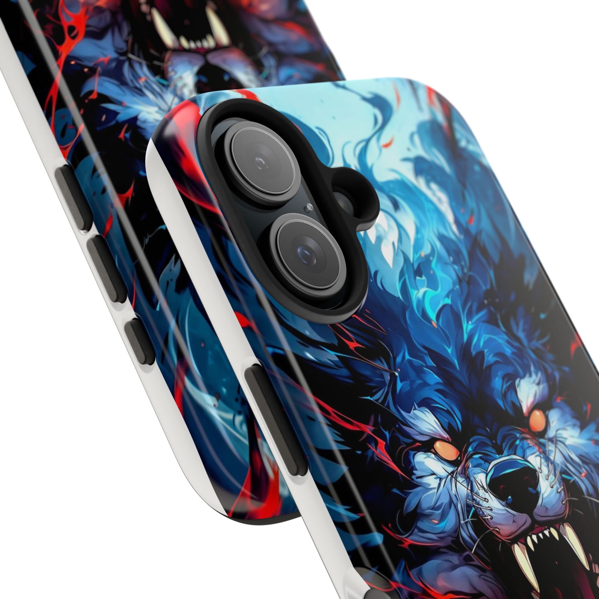 Aggressive Wolf Art Themed Tough Phone Cases for Iphones & Samsung Phones