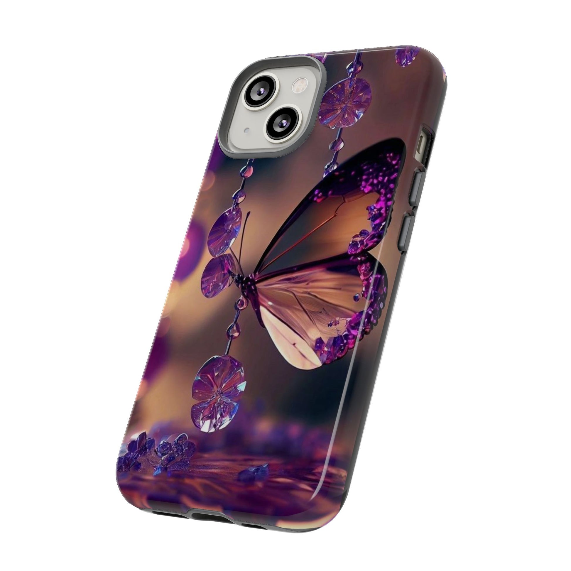 Purple Butterfly Tough Cases for iPhones, Samsung, and Pixel