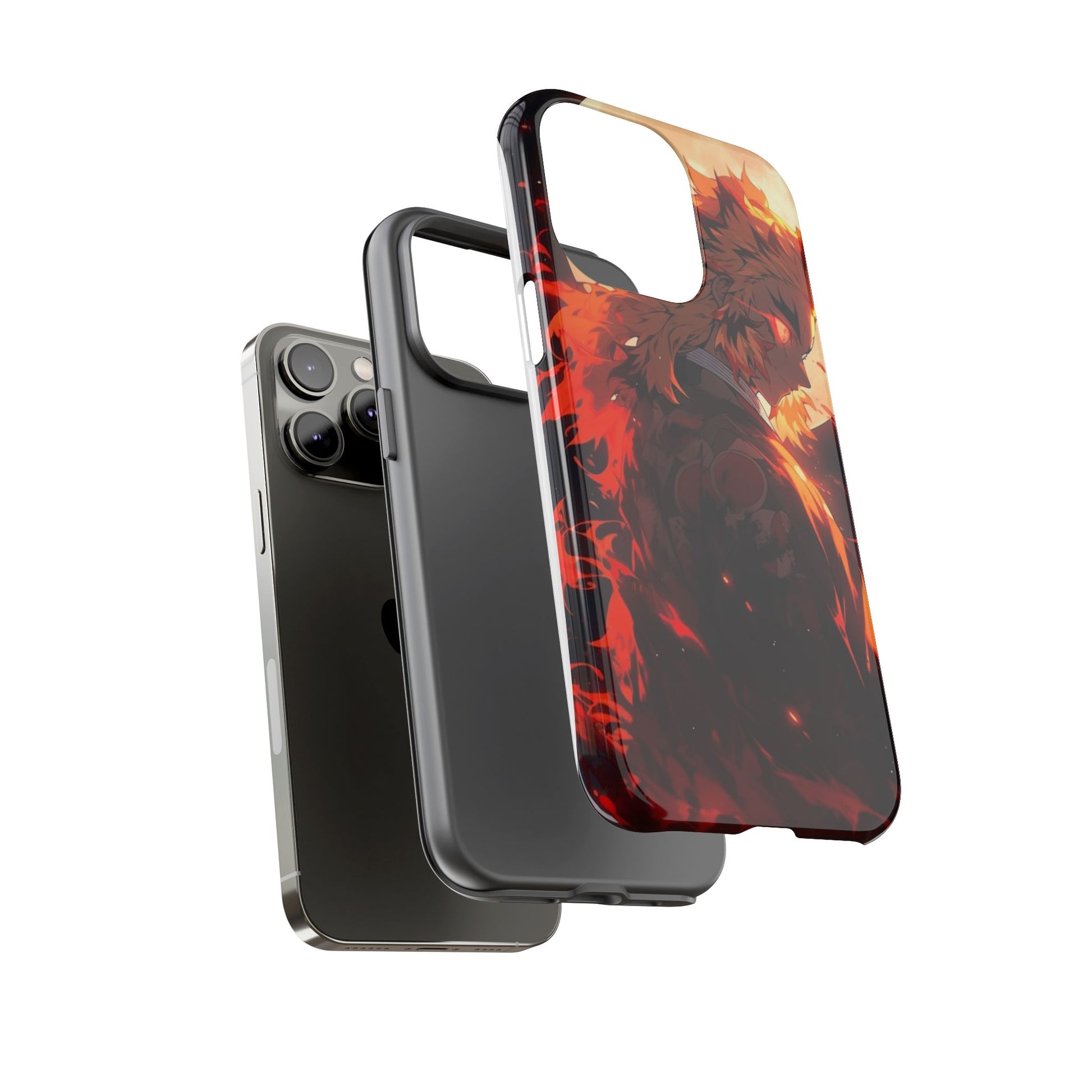Demon Sl;ayer Rengoku Anime Phone Case, Tough Cases for iPhones, Samsung, and Pixel