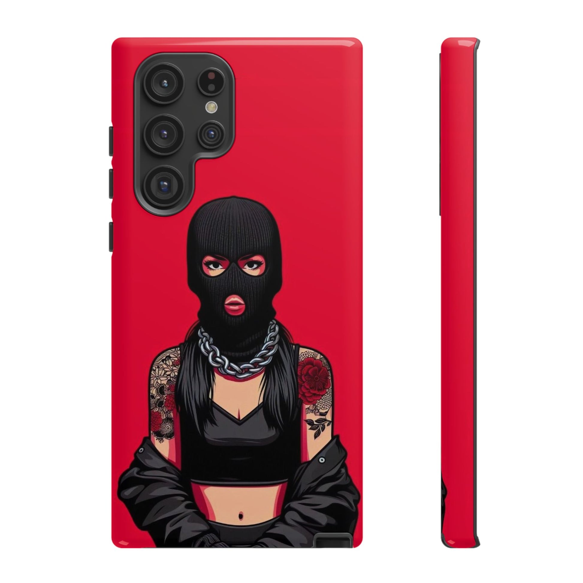 Thug Girl Red Design Tough Cases for iPhones, Samsung, and Pixel