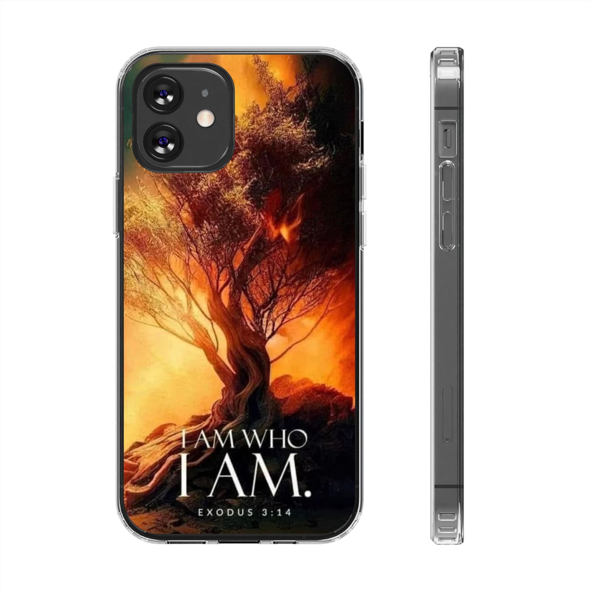 Phone Case, I Am Who I Am Bible Verse Clear Case for Iphone Samsung, Religious