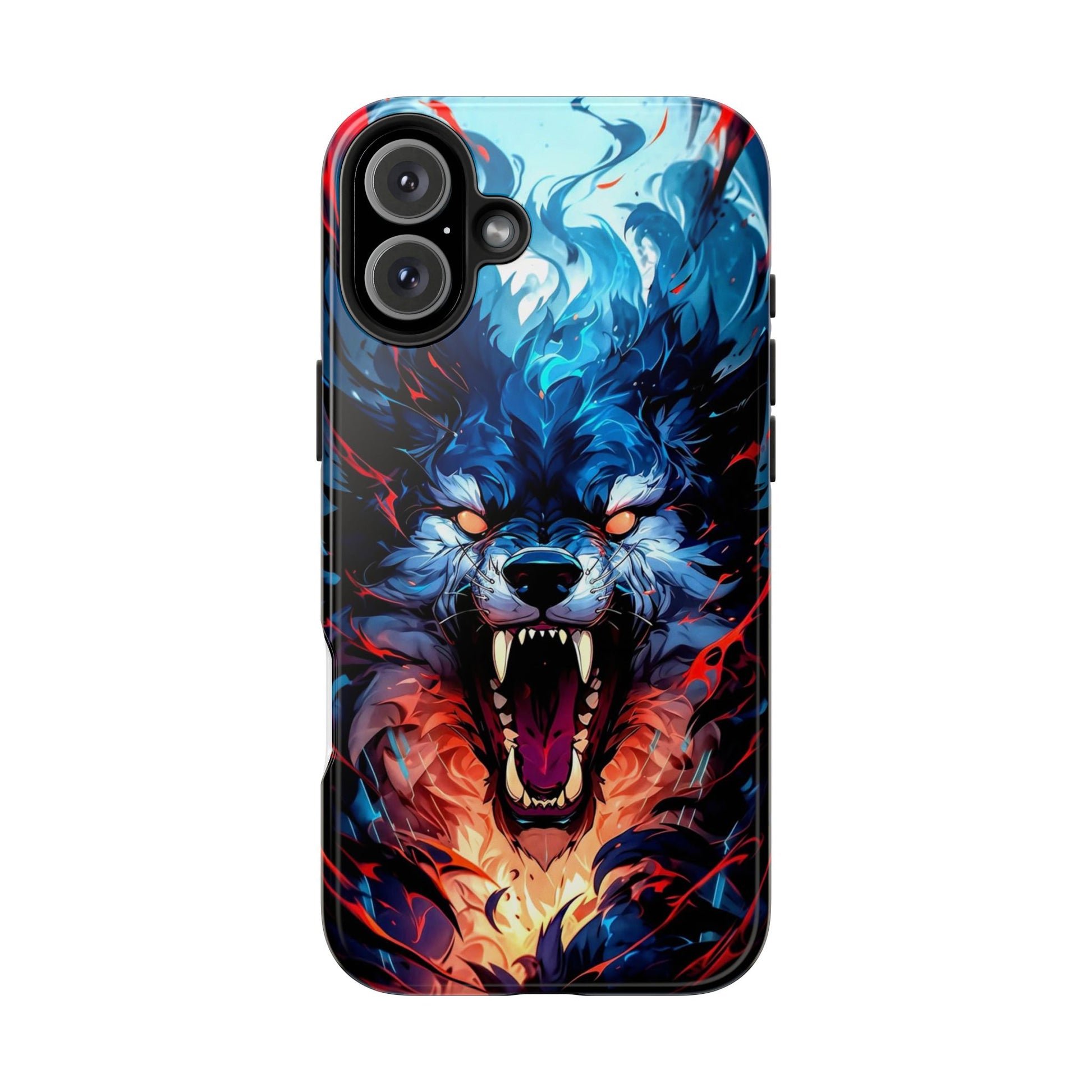 Aggressive Wolf Art Themed Tough Phone Cases for Iphones & Samsung Phones