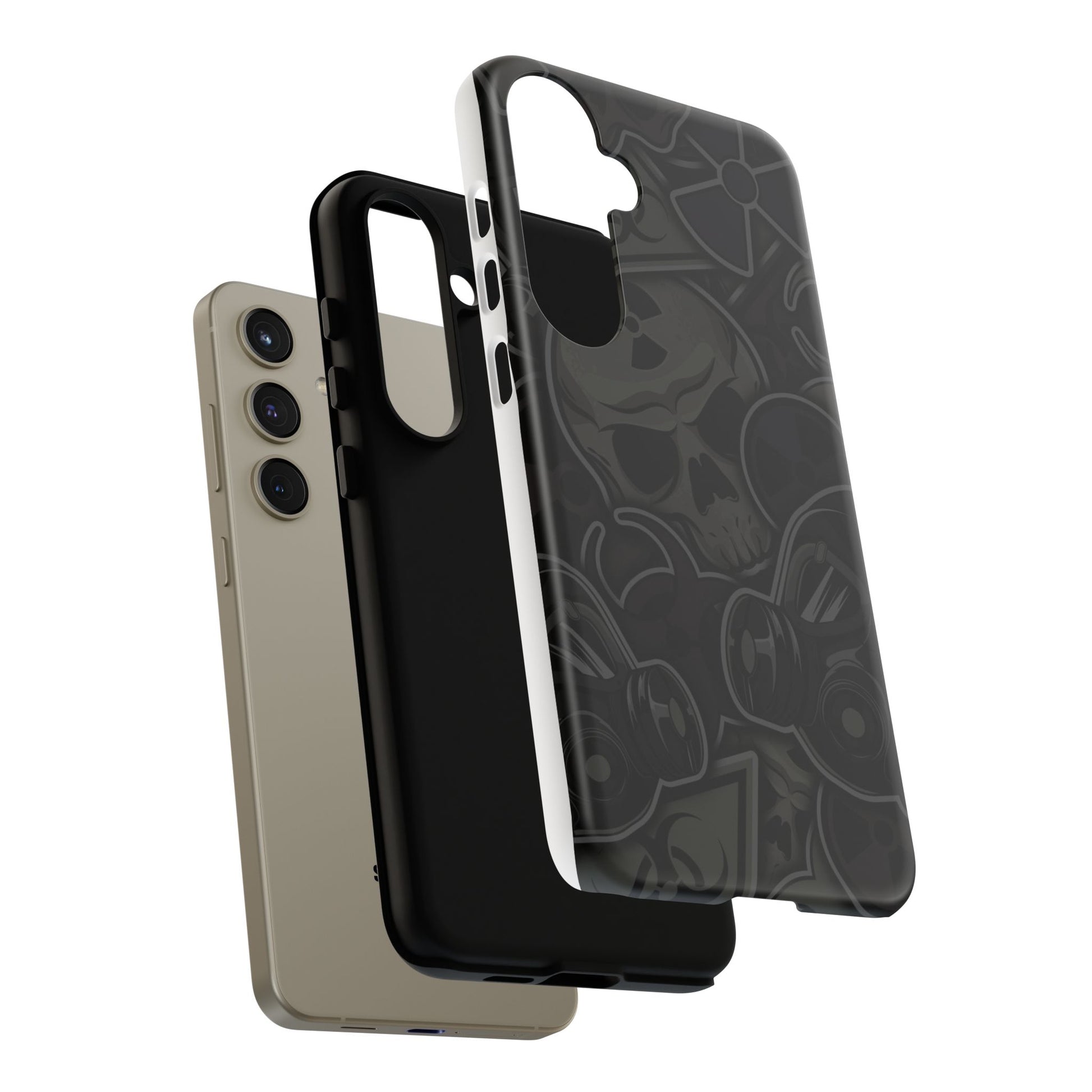Tough Cases Phone Case, Edgy Skull Design Phone Cover, Gothic Cell Phone Shell