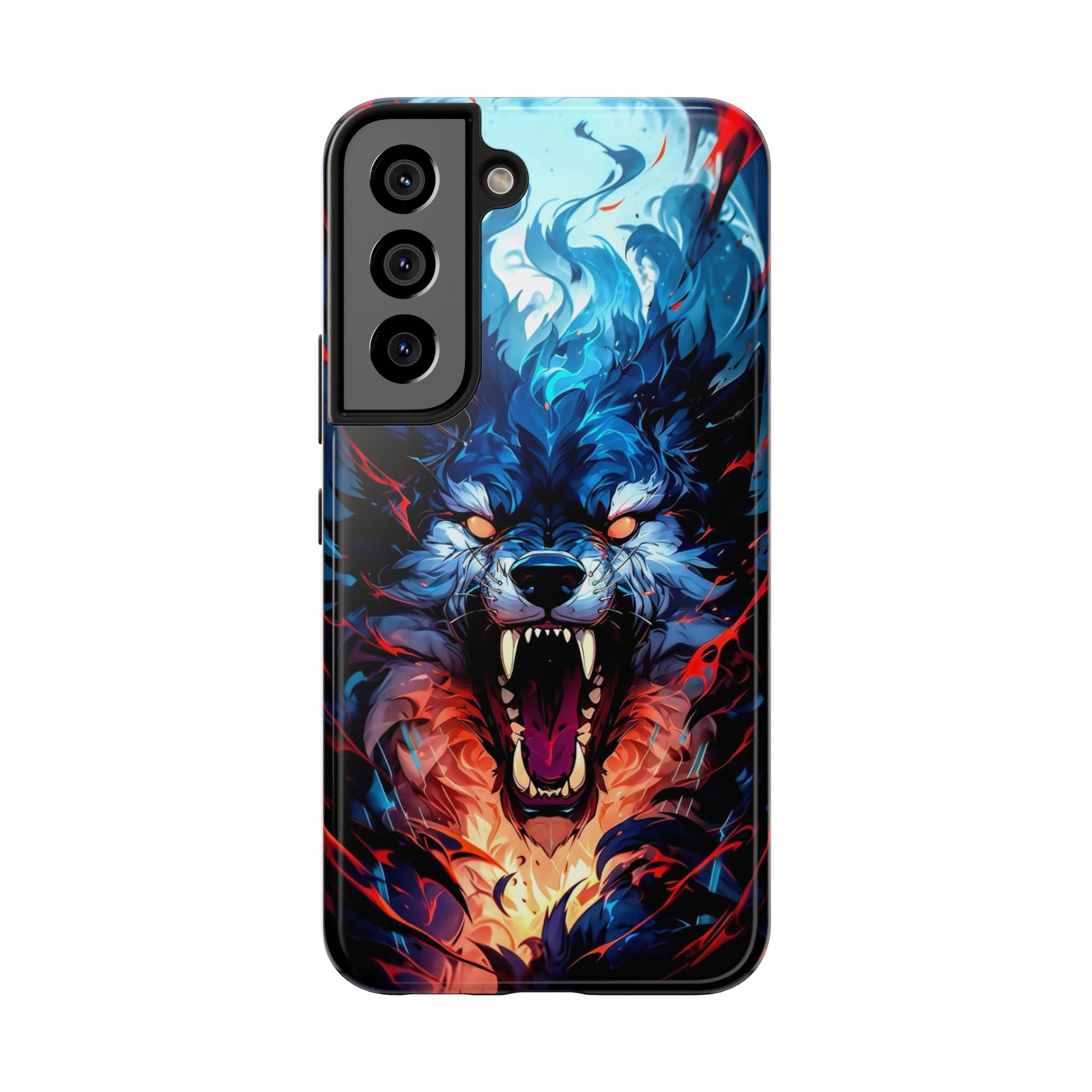 Aggressive Wolf Art Themed Tough Phone Cases for Iphones & Samsung Phones