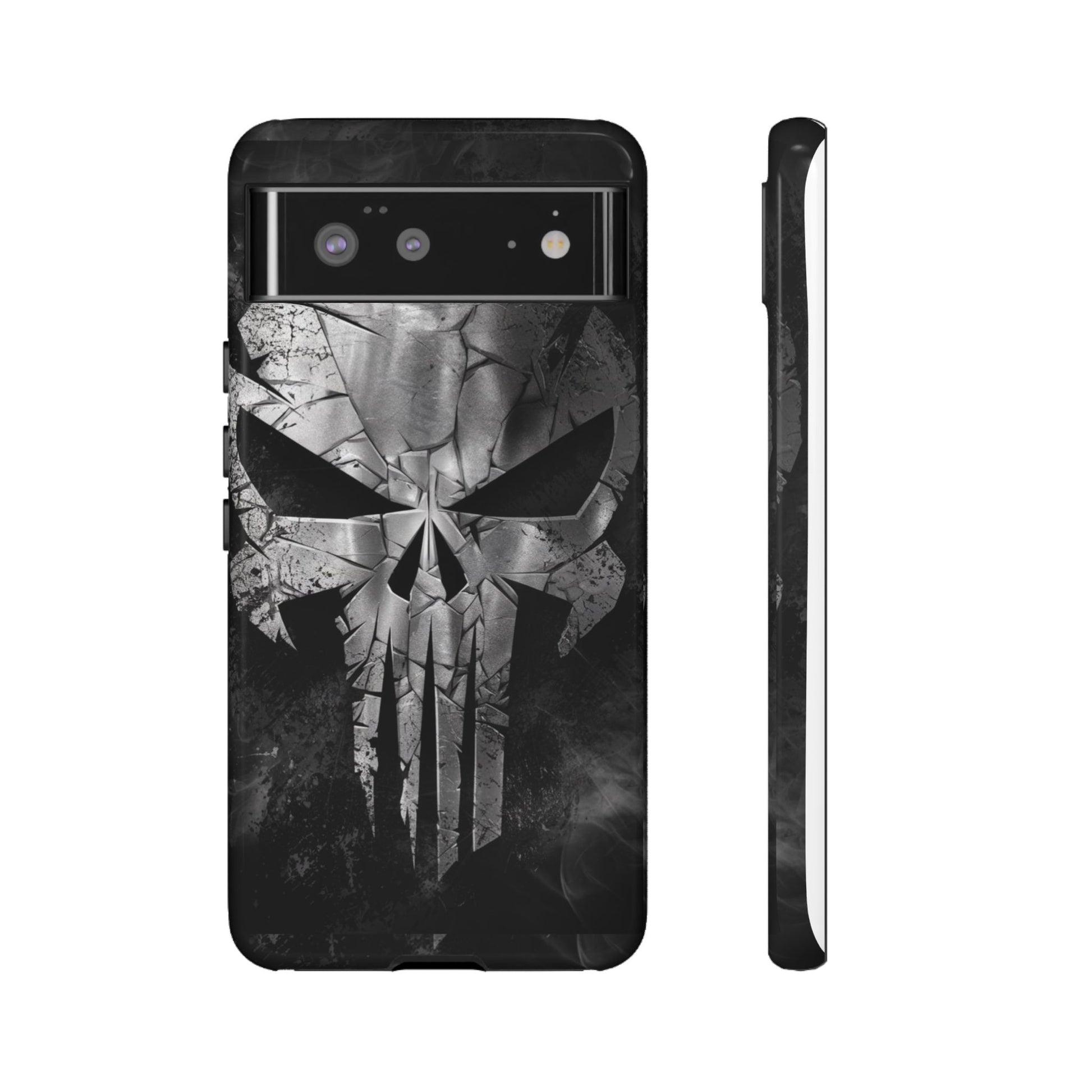The Punisher Logo Art Tough Cases for iPhones, Samsung, and Pixel