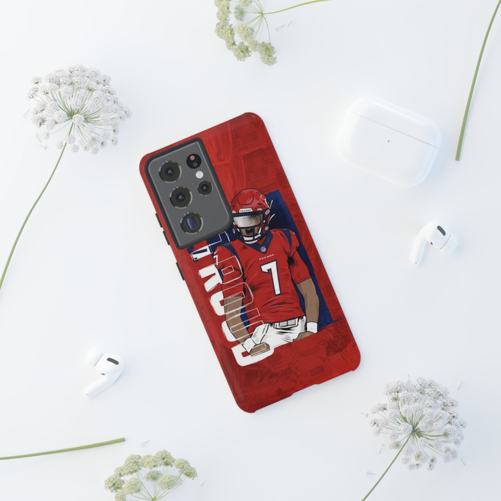 Houston Texans Football CJ Stroud Tough Cases for iPhones, Samsung, and Pixel