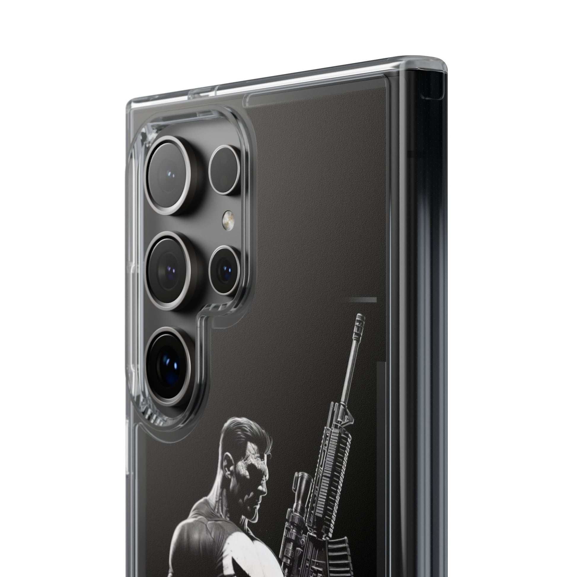 Phone Case, Comic book Inspired Design Punisher, Clear Phone Cover, Funny