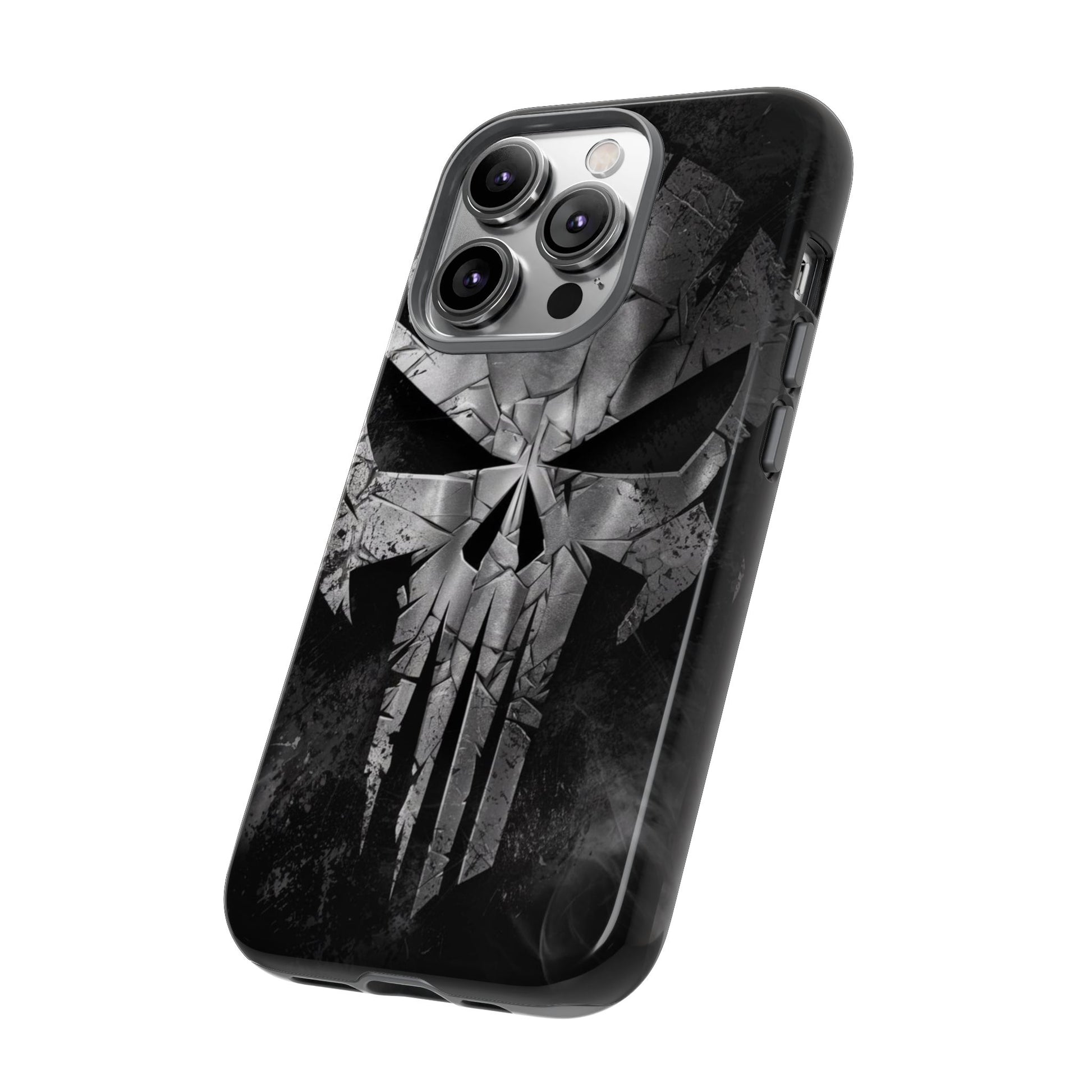 The Punisher Logo Art Tough Cases for iPhones, Samsung, and Pixel