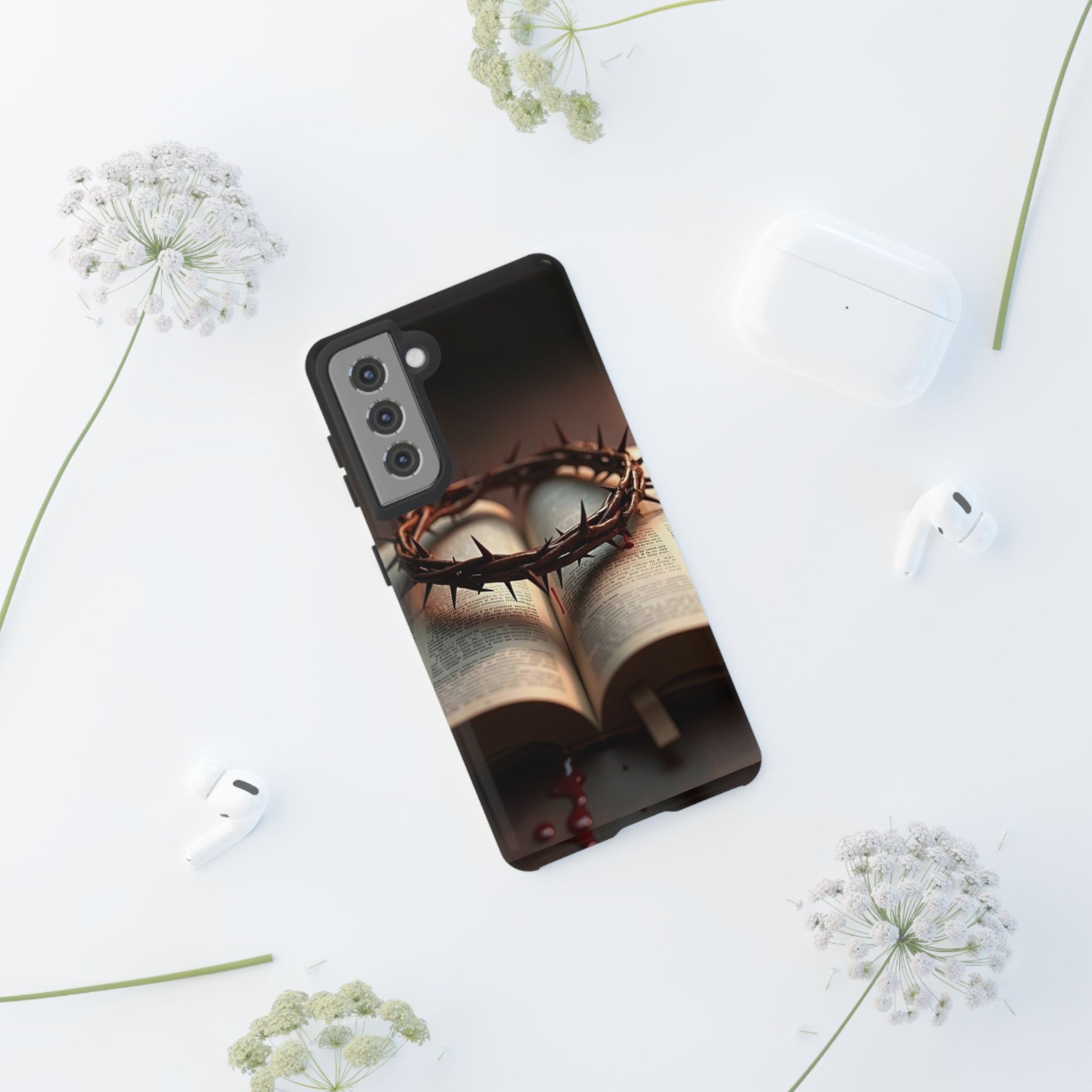 Crown of Thorns and Bible Christian Tough Cases for iPhones, Samsung, and Pixel