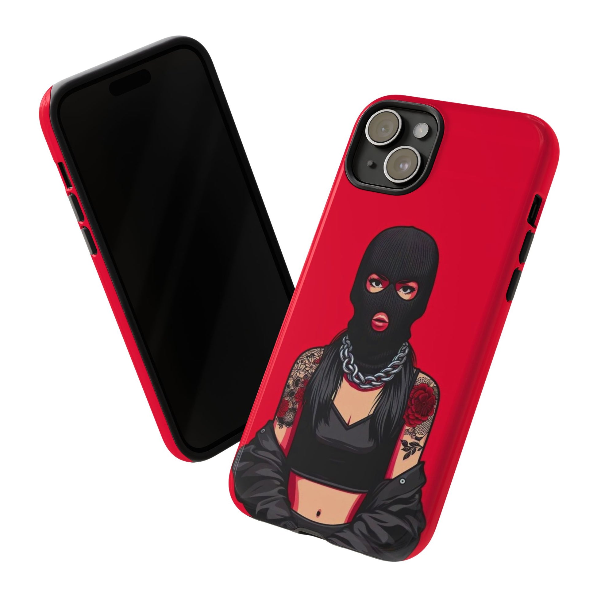 Thug Girl Red Design Tough Cases for iPhones, Samsung, and Pixel