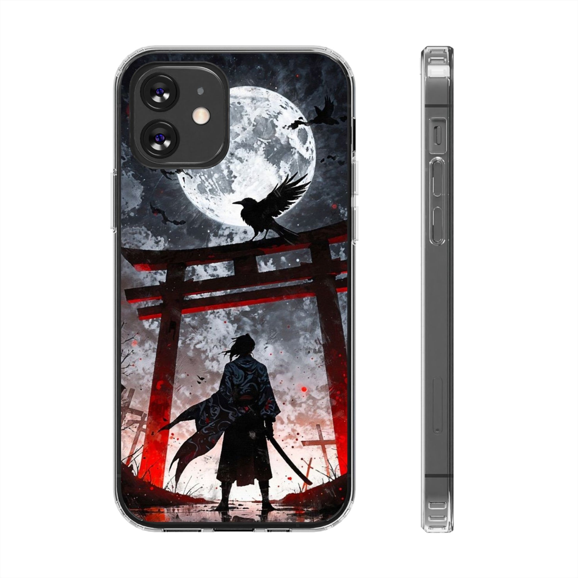 The Lone Samurai and Crow Design case for Iphone and Samsung phones