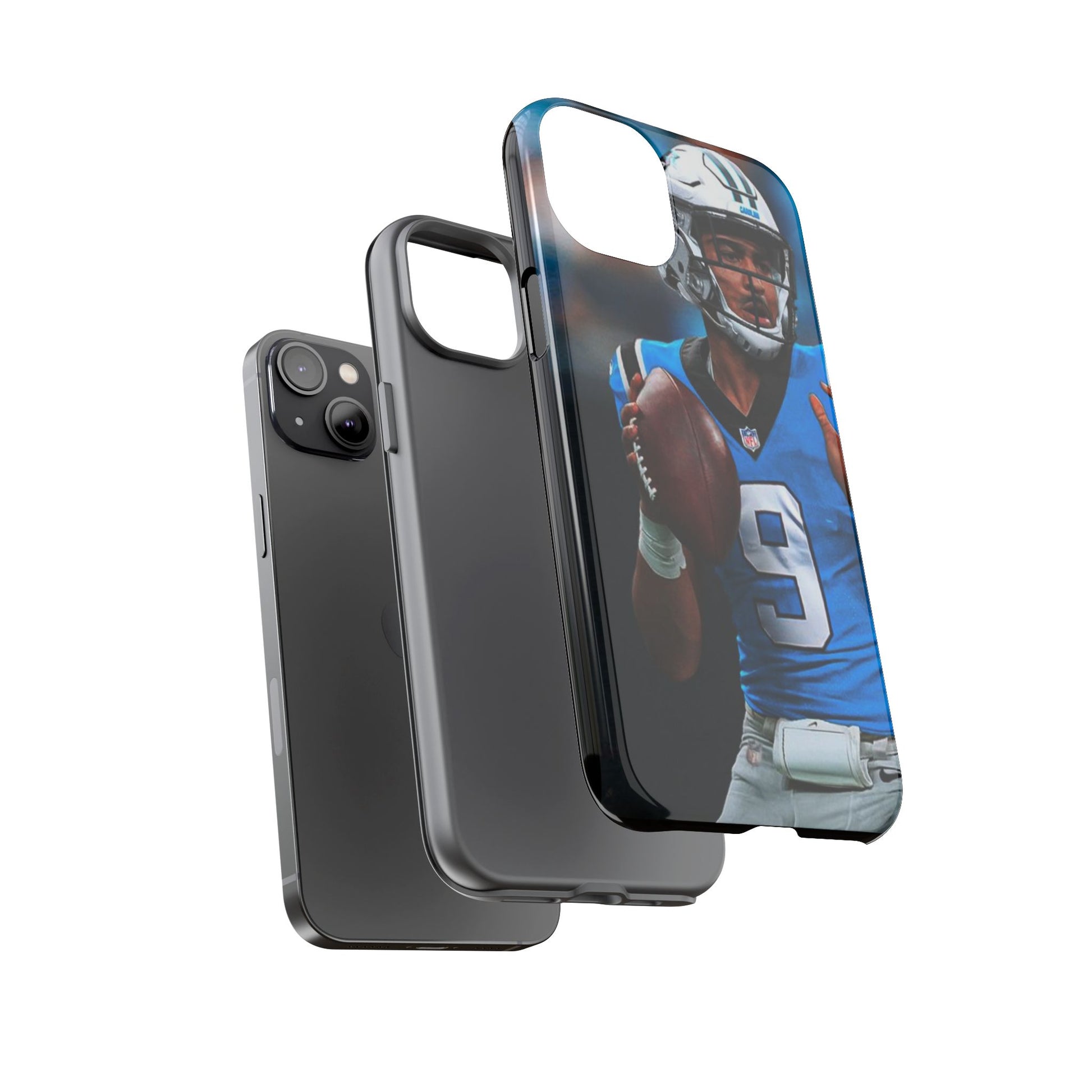 Carolina Panthers Bryce Young Football Tough Cases for iPhones, Samsung, and Pixel