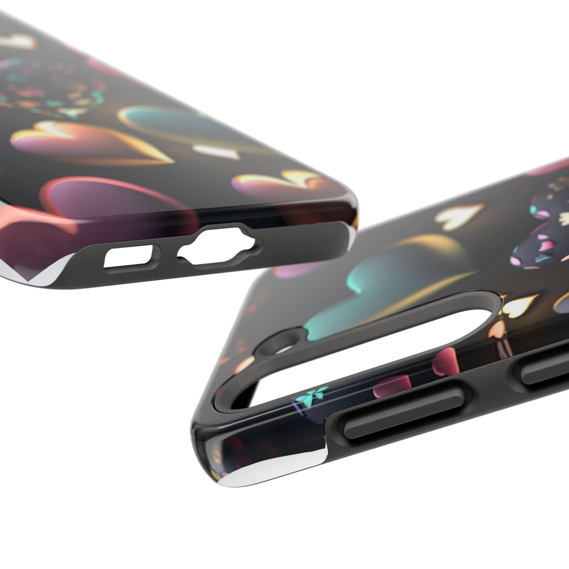 Floating Hearts Themed Tough Phone Cases for Iphones & Samsung Phones