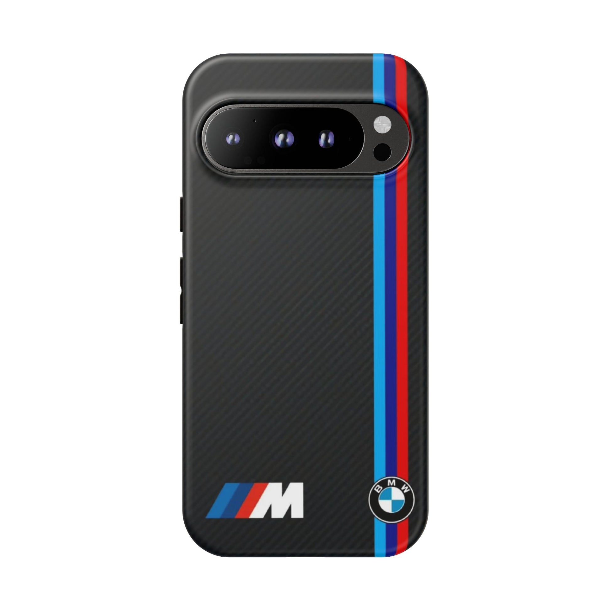 BMW M Stripes Carbon Fiber Design Tough Cases for iPhones, Samsung, and Pixel