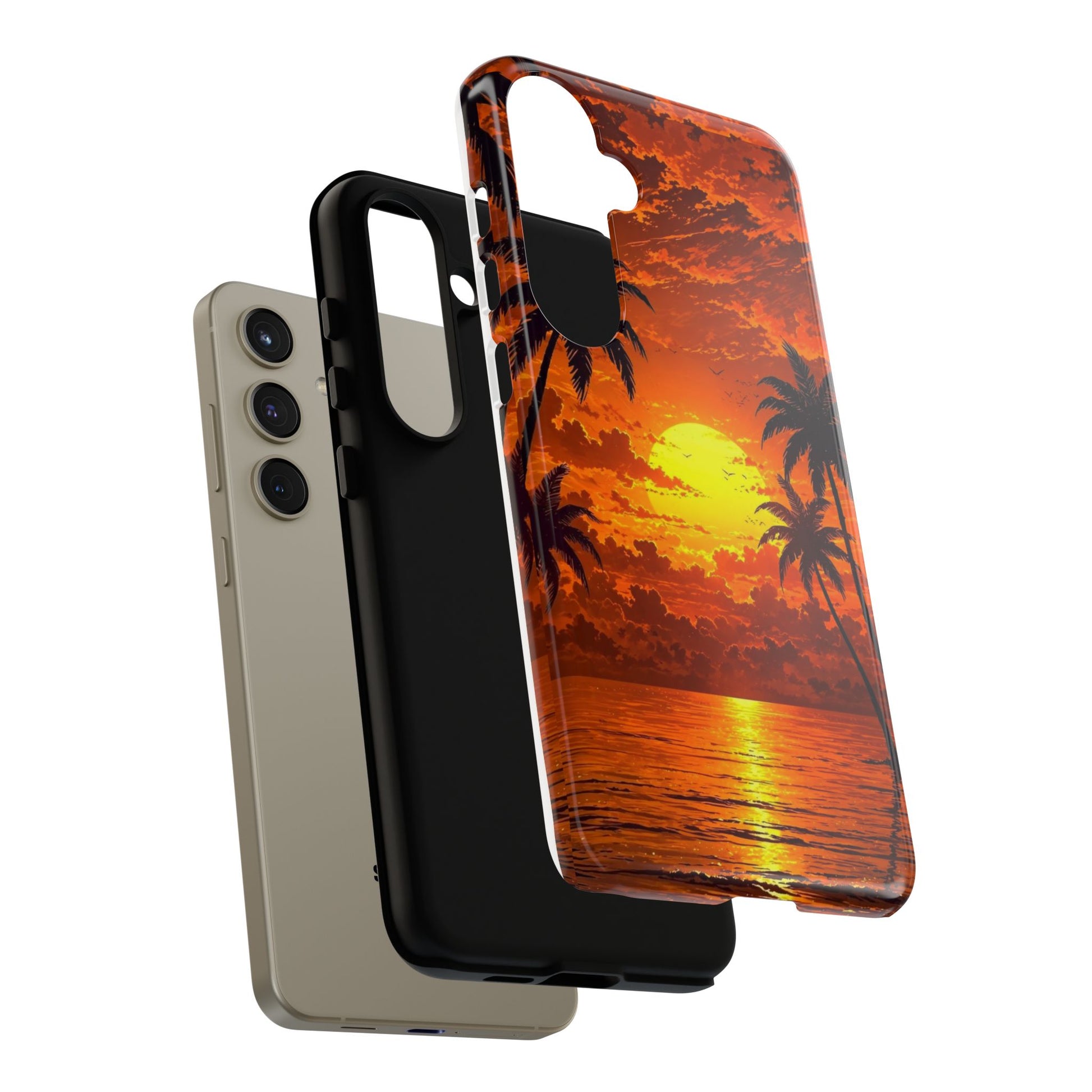 Beautiful Beach Sunset Tough Cases for iPhones, Samsung, and Pixel