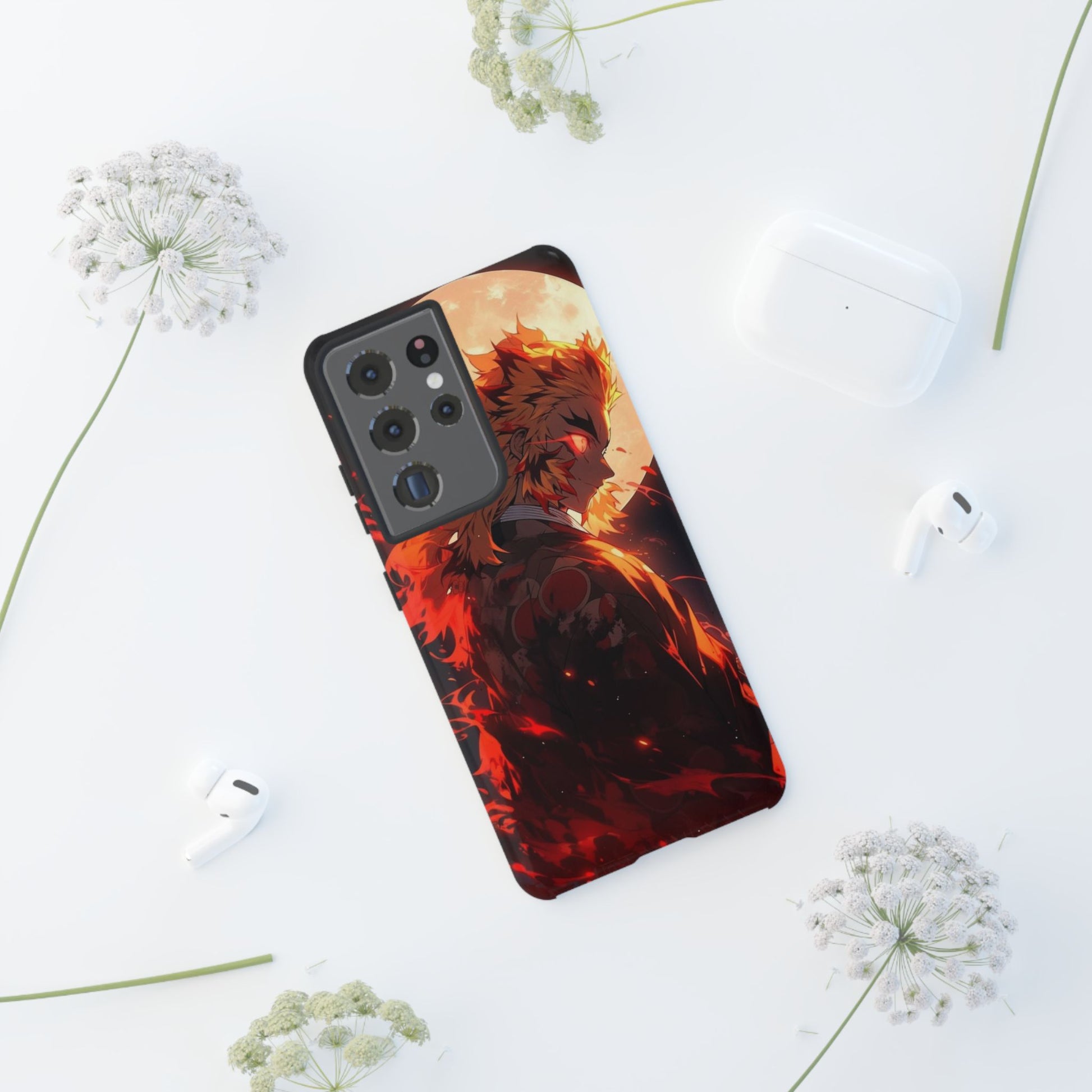 Demon Sl;ayer Rengoku Anime Phone Case, Tough Cases for iPhones, Samsung, and Pixel