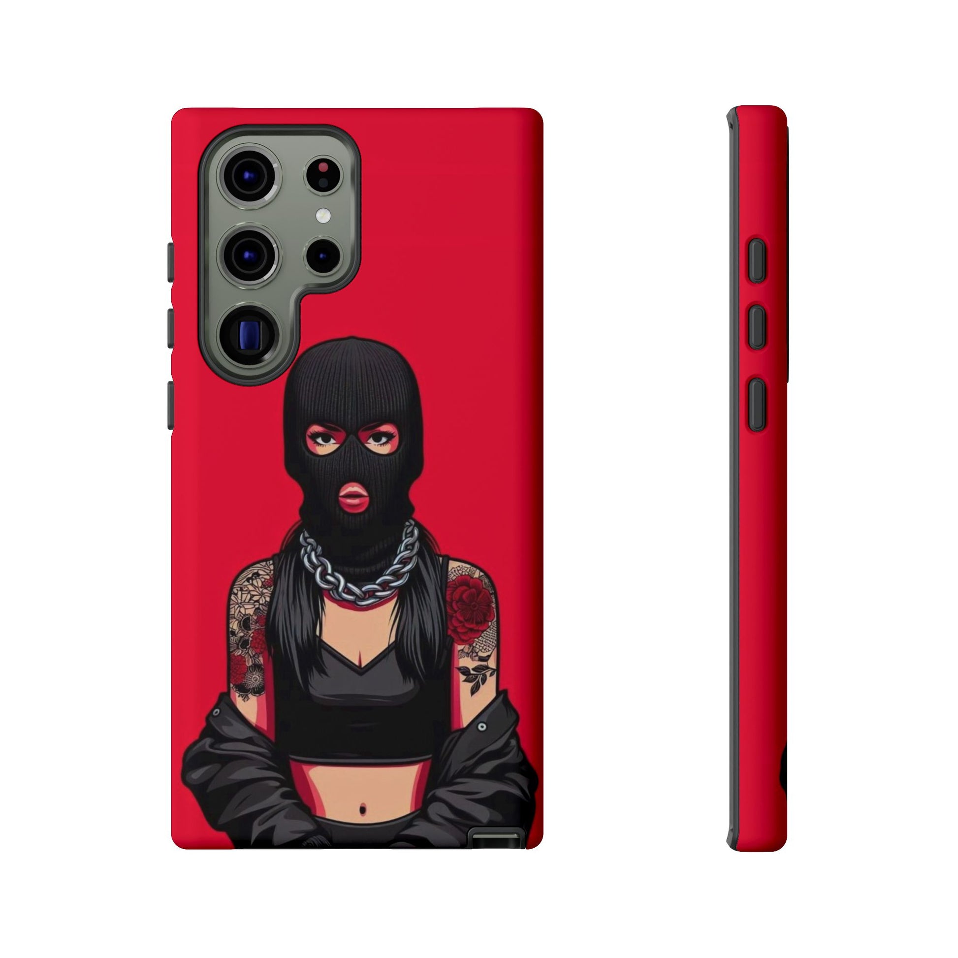Thug Girl Red Design Tough Cases for iPhones, Samsung, and Pixel