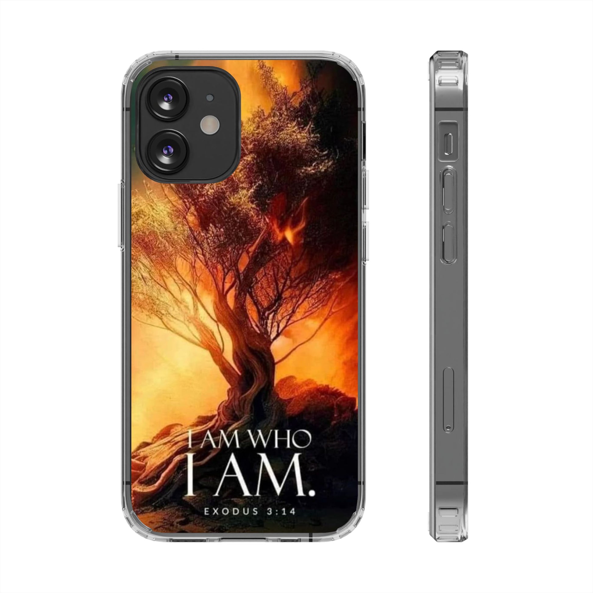 Phone Case, I Am Who I Am Bible Verse Clear Case for Iphone Samsung, Religious