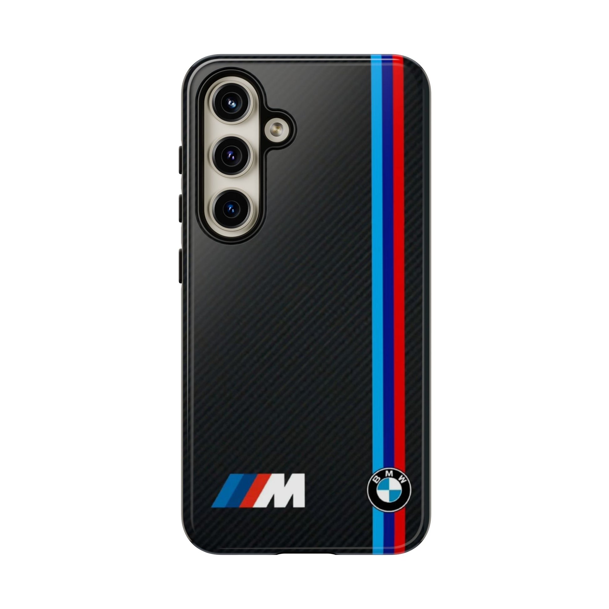 BMW M Stripes Carbon Fiber Design Tough Cases for iPhones, Samsung, and Pixel