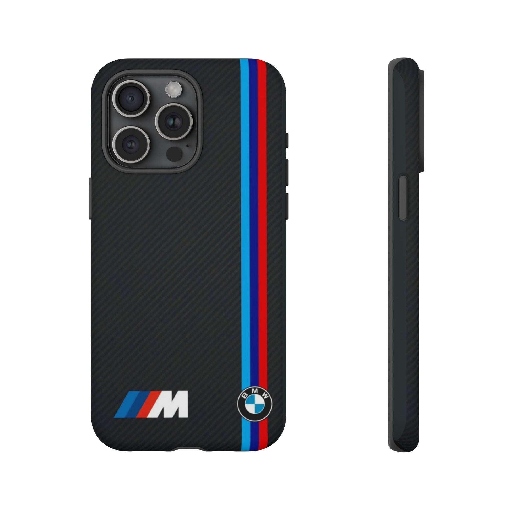 BMW M Stripes Carbon Fiber Design Tough Cases for iPhones, Samsung, and Pixel