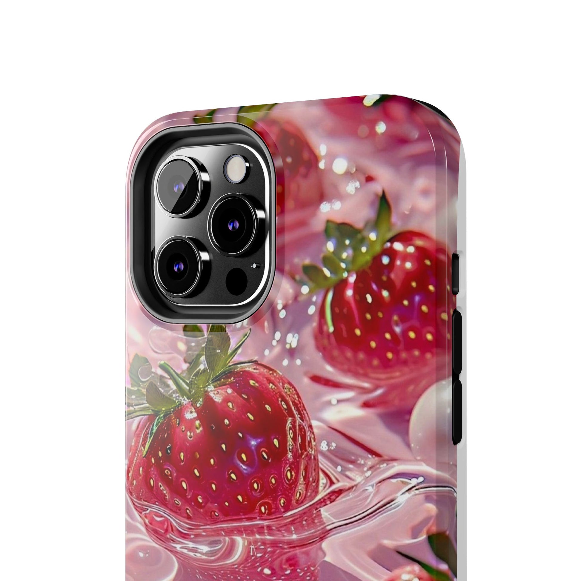 Floating Strawberries Themed Tough Phone Cases for Iphones & Samsung Phones