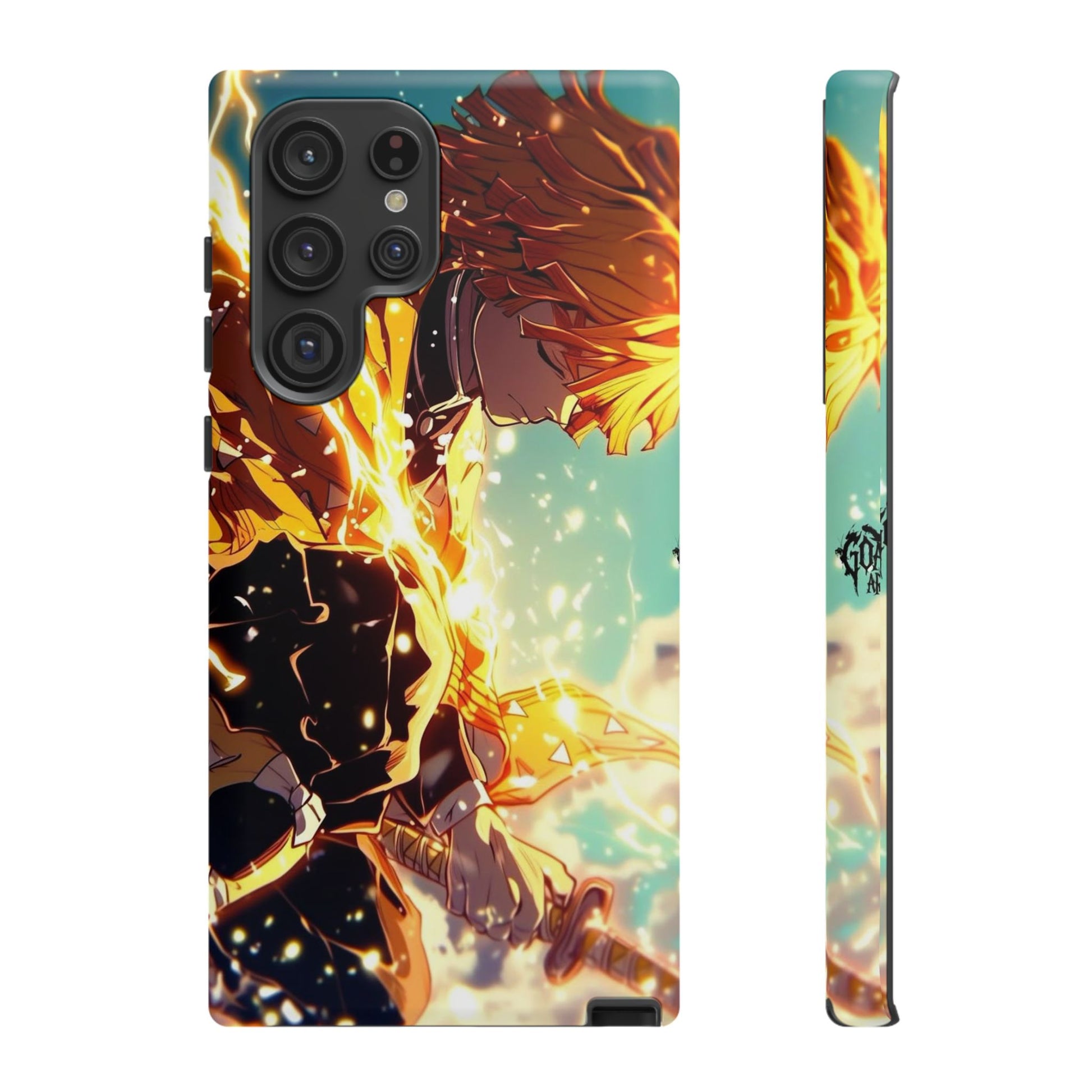 Demon Slayer Zenitsu Anime Theme Phone Case, Tough Cases for iPhones, Samsung, and Pixel