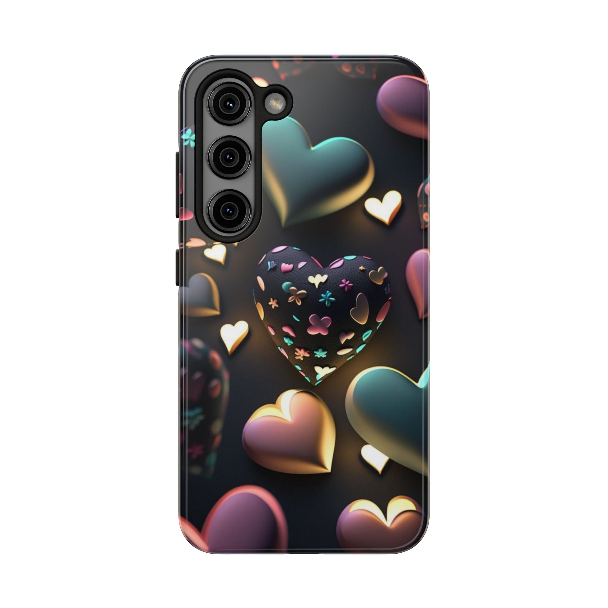 Floating Hearts Themed Tough Phone Cases for Iphones & Samsung Phones