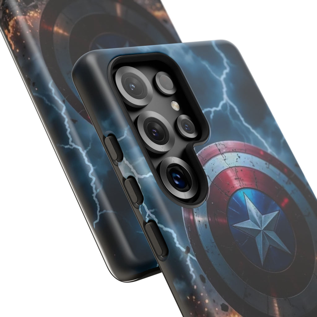 Captain America Shield Tough Cases for iPhones, Samsung, and Pixel