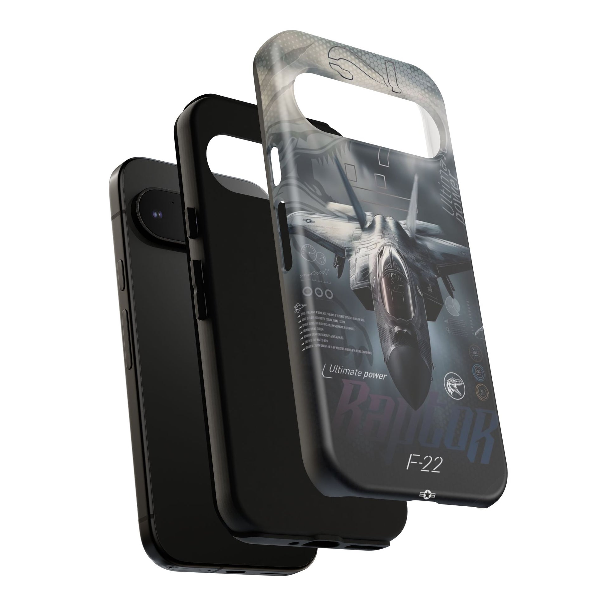 F-22 Raptor Fighter Jet Tough Cases for iPhones, Samsung, and Pixel