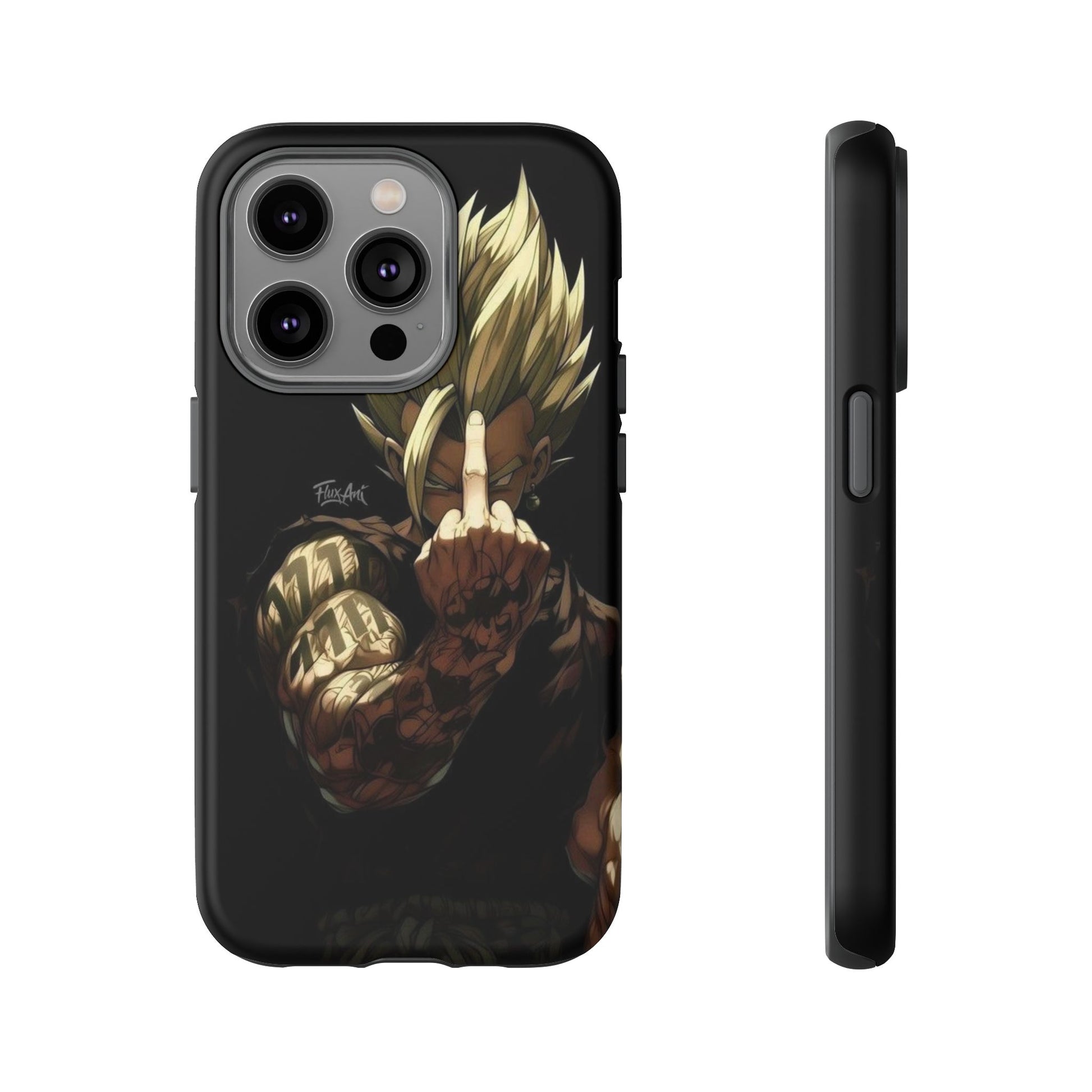 Middle Finger SS Goku Dragon Ball Z Tough Cases for iPhones, Samsung, and Pixel