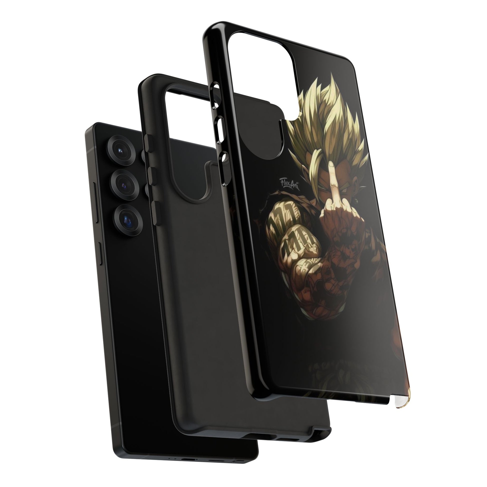 Middle Finger SS Goku Dragon Ball Z Tough Cases for iPhones, Samsung, and Pixel