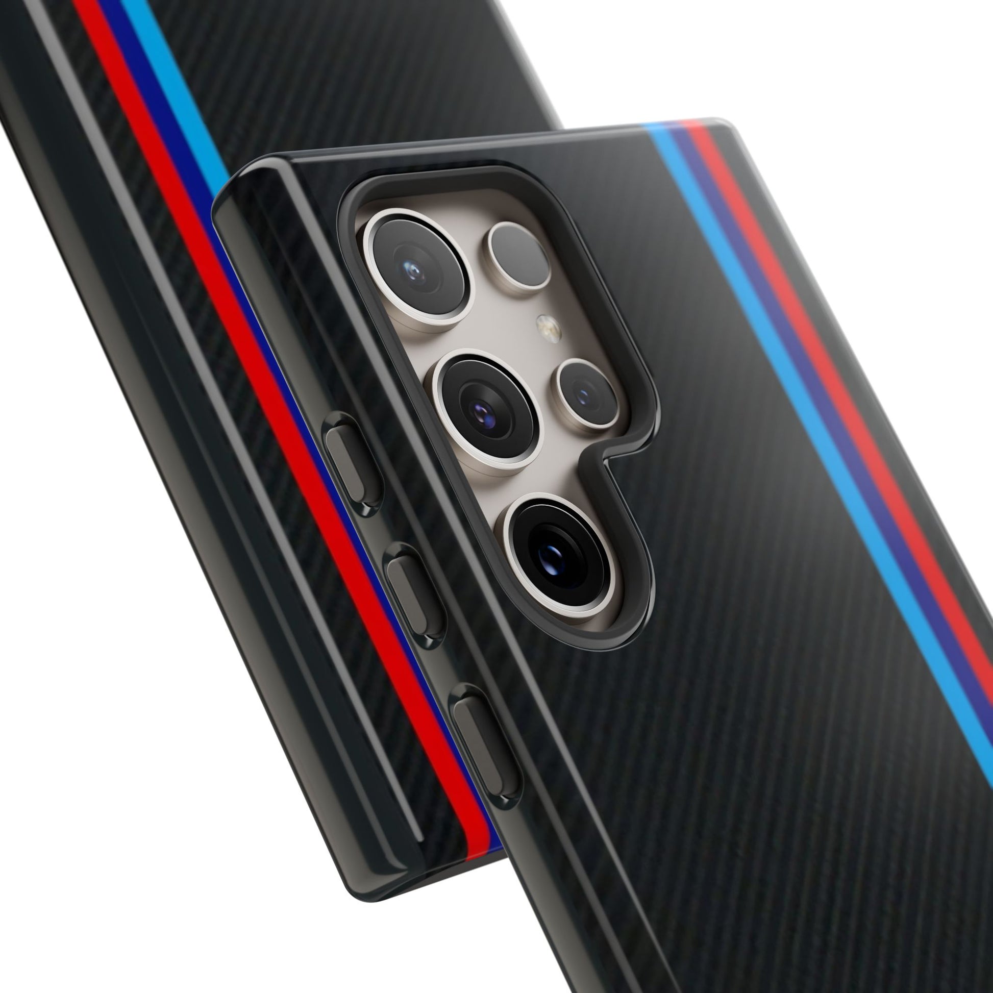 BMW M Stripes Carbon Fiber Design Tough Cases for iPhones, Samsung, and Pixel