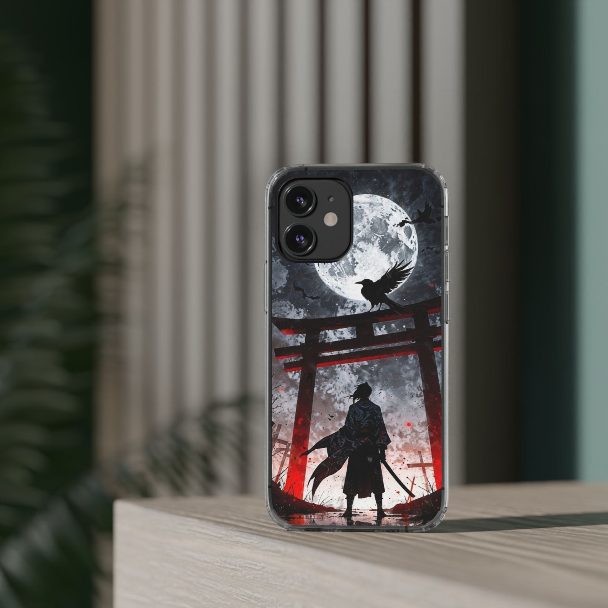 The Lone Samurai and Crow Design case for Iphone and Samsung phones