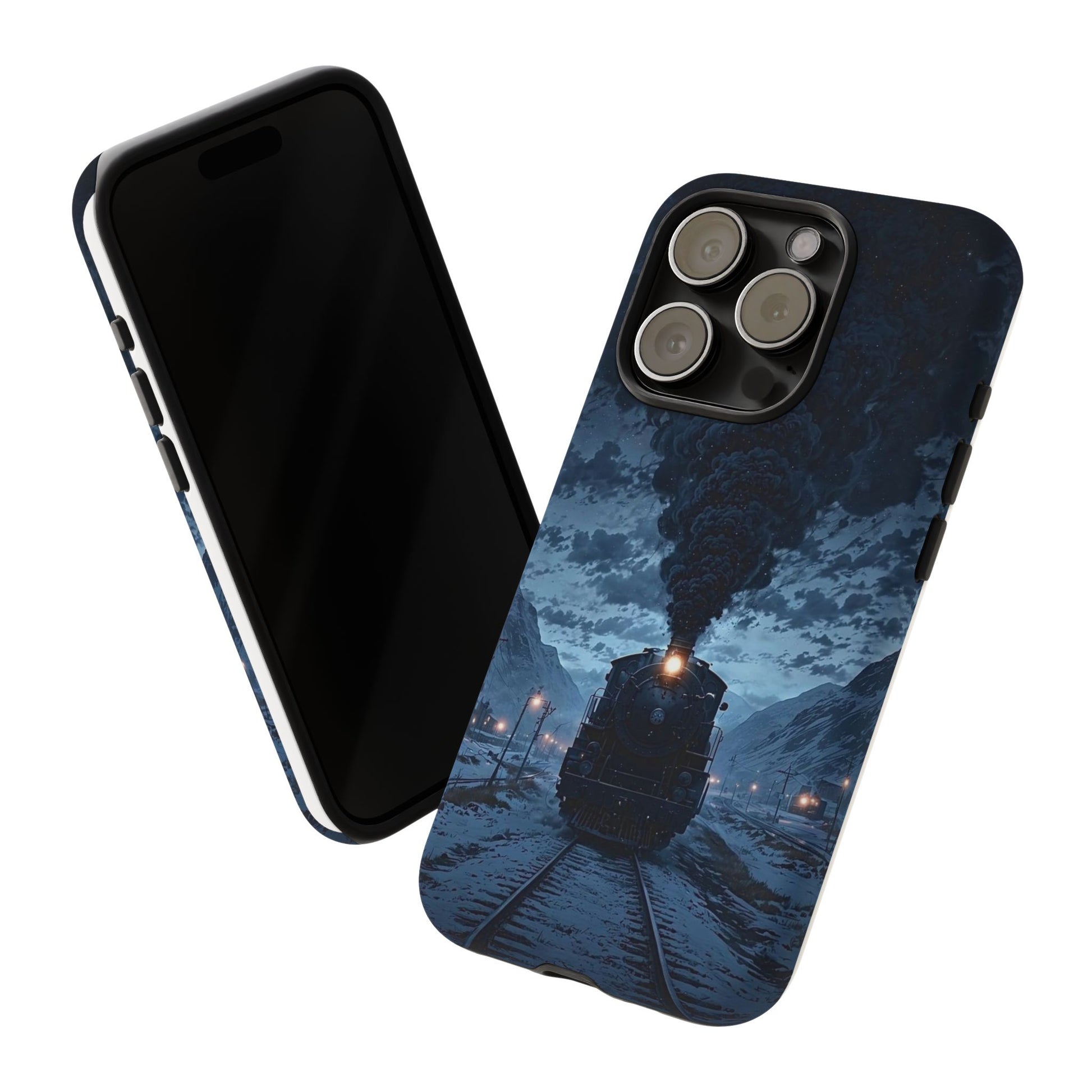 Steam Engine Train Themed Tough Cases for iPhones, Samsung, and Pixel