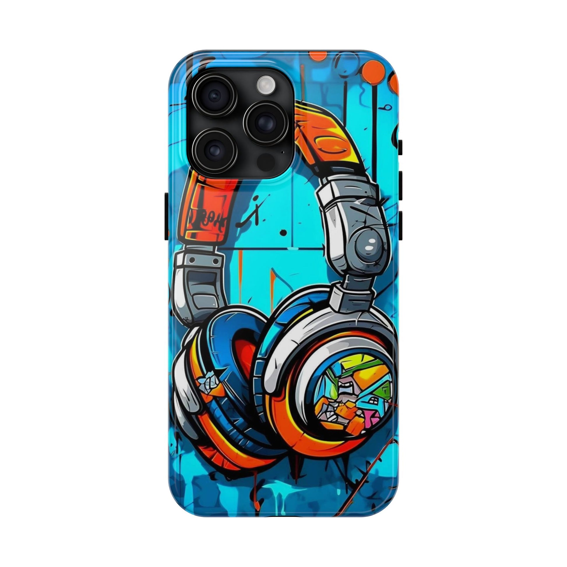 DJ Headphone Graffiti Tough Phone Case, Music Lover Gift, iPhone/Samsung Cover