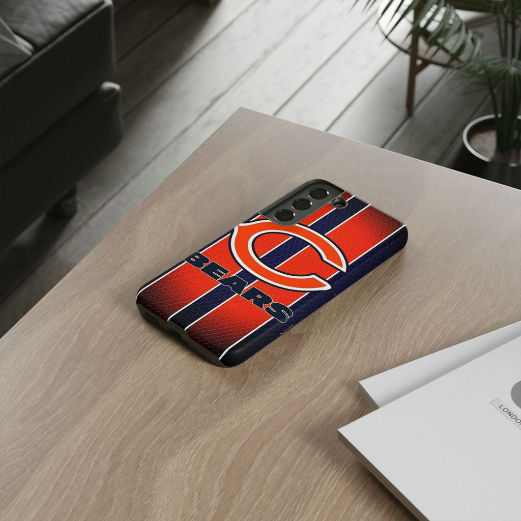 Chicago Bears Stripes Football Phone Case, Tough Cases for iPhones, Samsung, and Pixel