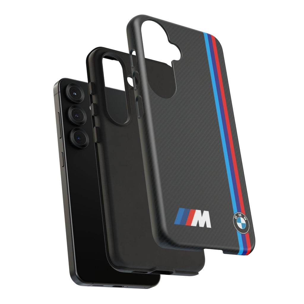 BMW M Stripes Carbon Fiber Design Tough Cases for iPhones, Samsung, and Pixel