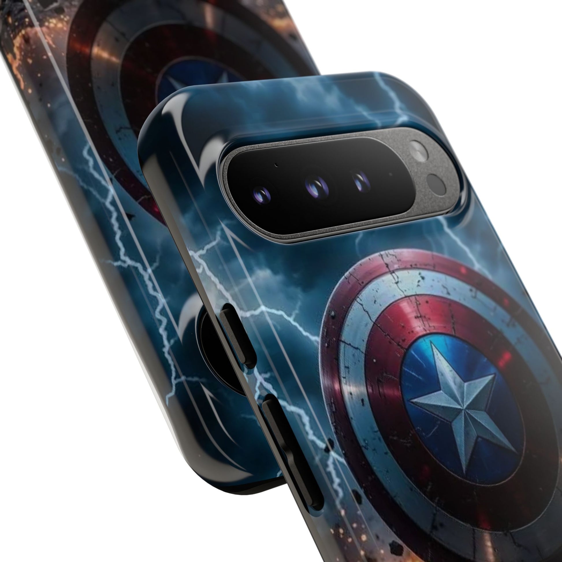 Captain America Shield Tough Cases for iPhones, Samsung, and Pixel